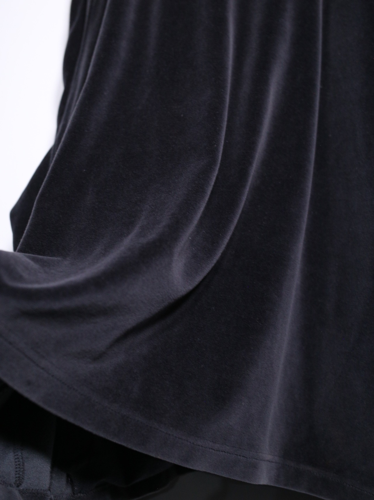 XXL over silhouette piping design black velour track jacket - 14