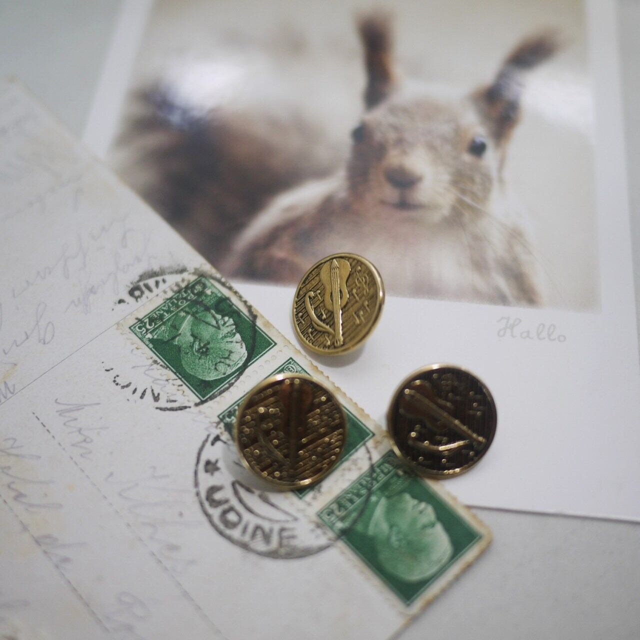 メタルヴィンテージボタン2Pセット ギター Φ1.8 ドイツ