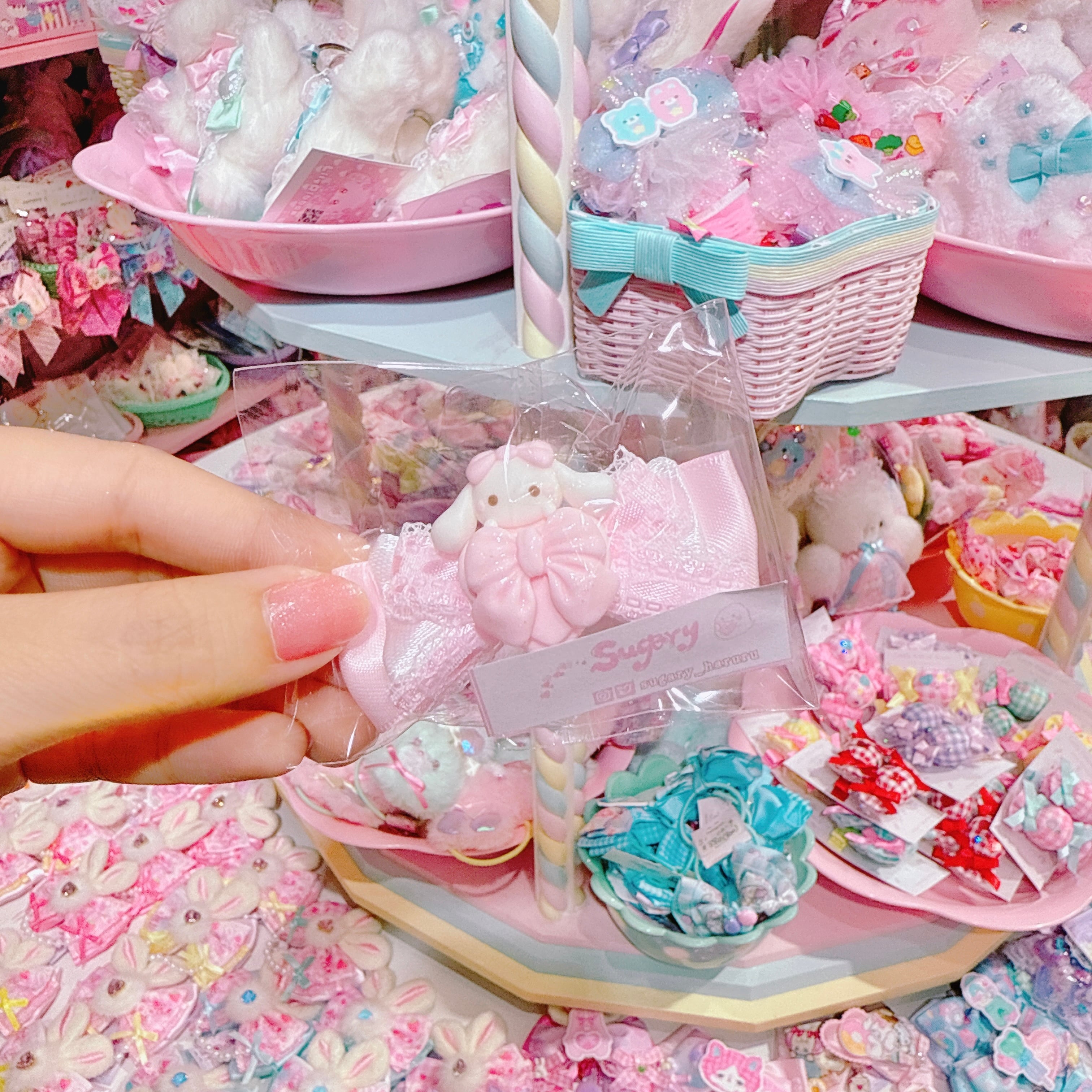 【C9】23-29うさクッキーリボンヘアクリップ