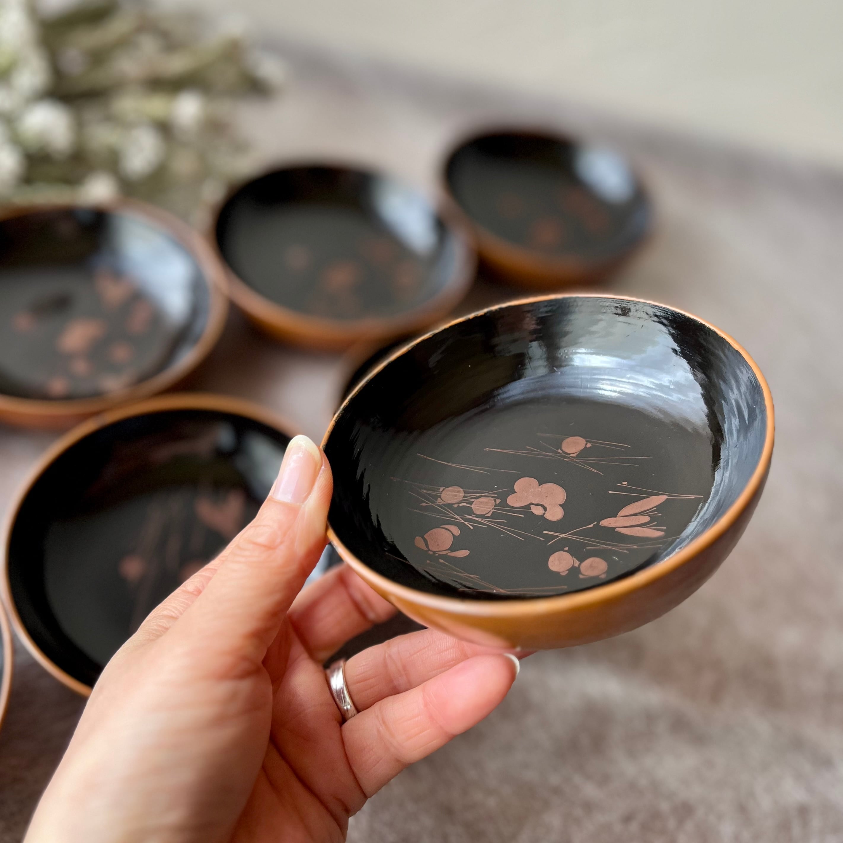 漆器菓子皿 松文様 | 古家具古道具kuon 