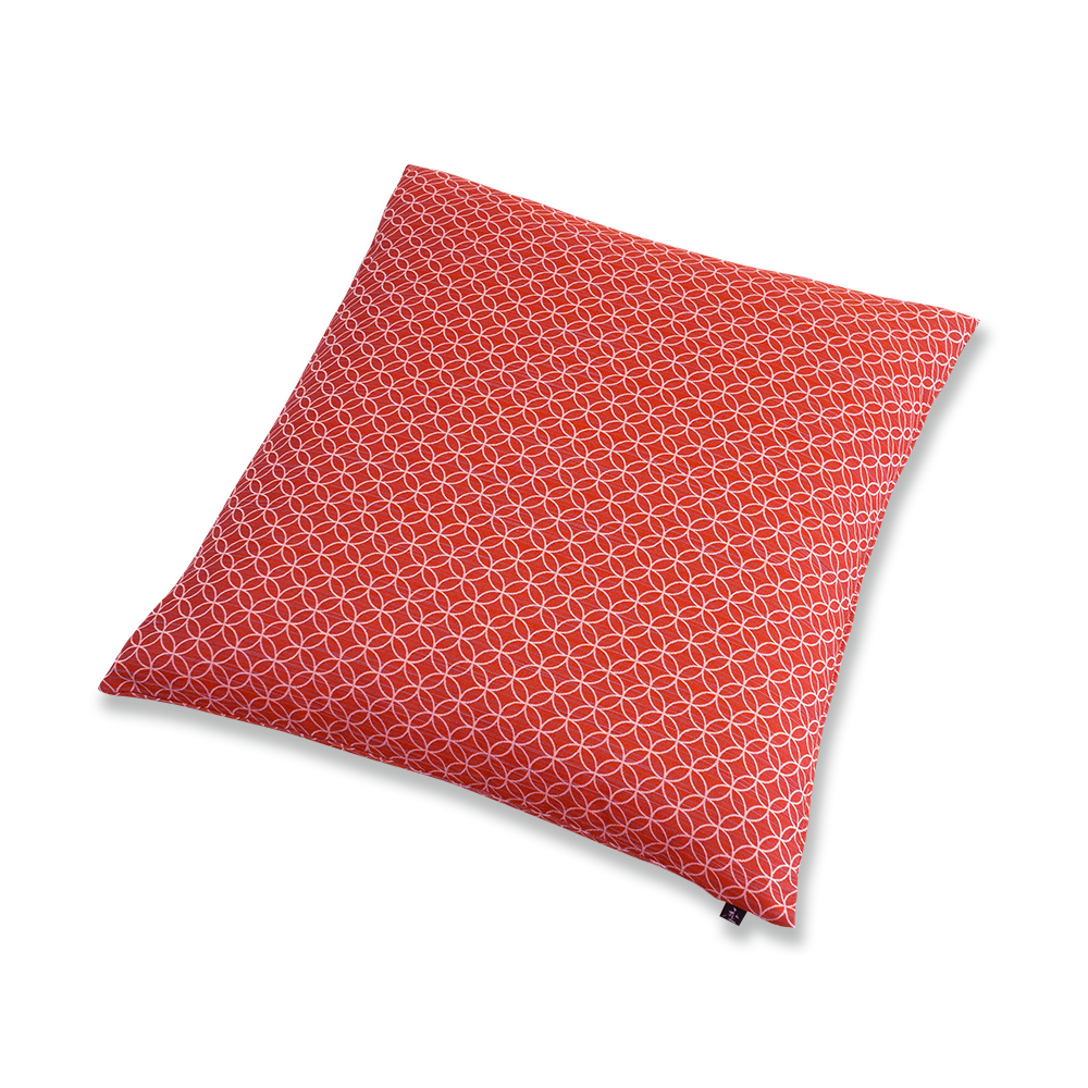 紬織り 座布団(カバーのみ) 七宝 OR(オレンジ) 55×59