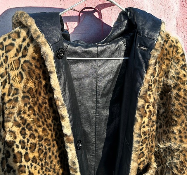 【LADIES'&KIDS】leopard fur&leather vintage outer