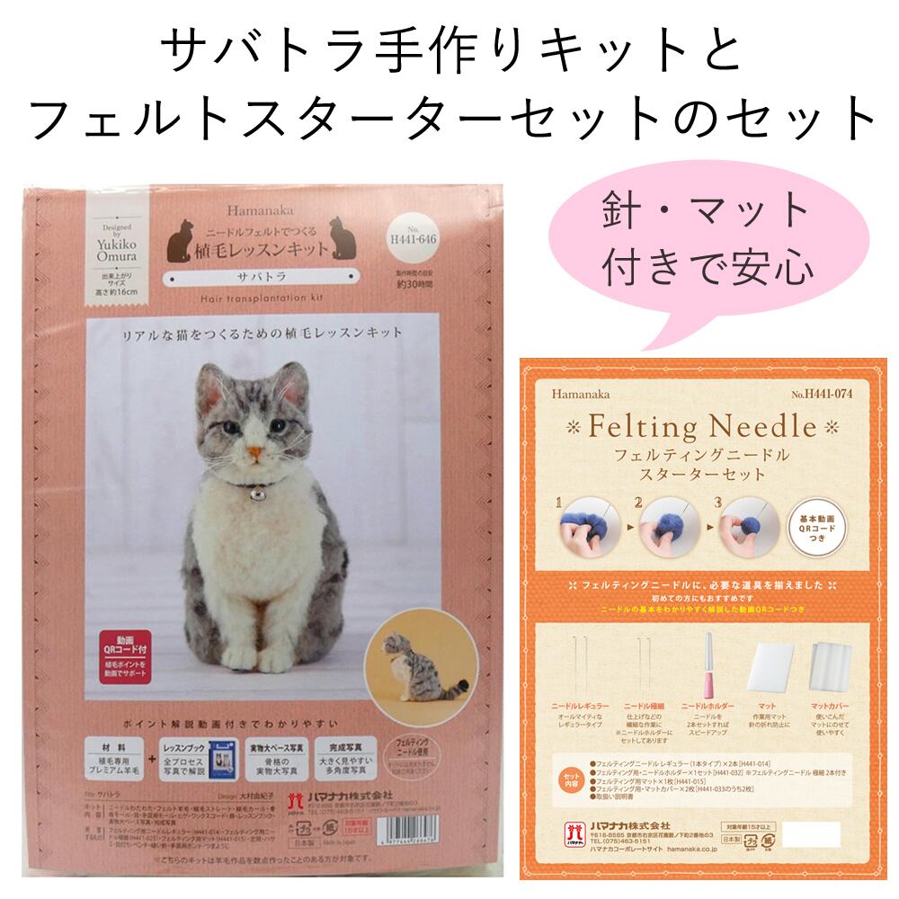 スターターセット付き リアル猫 サバトラ 手作りキット | 幸せ