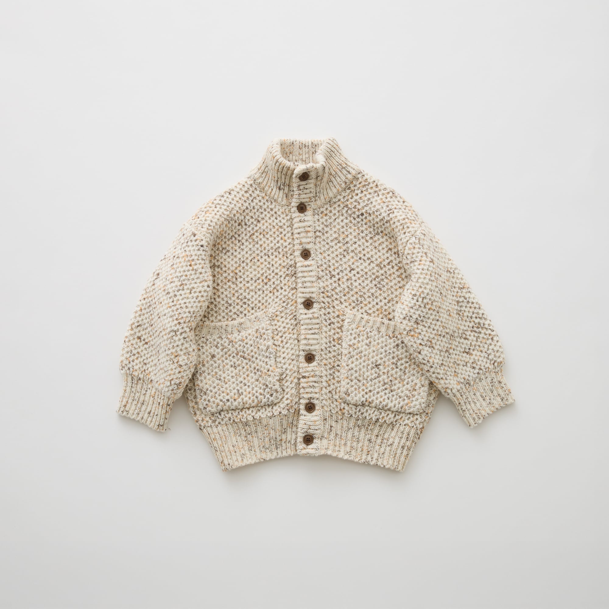 eLfinFolk(エルフィンフォルク)/ Nep Yarn Knit Cardigan / ivory / 140cm