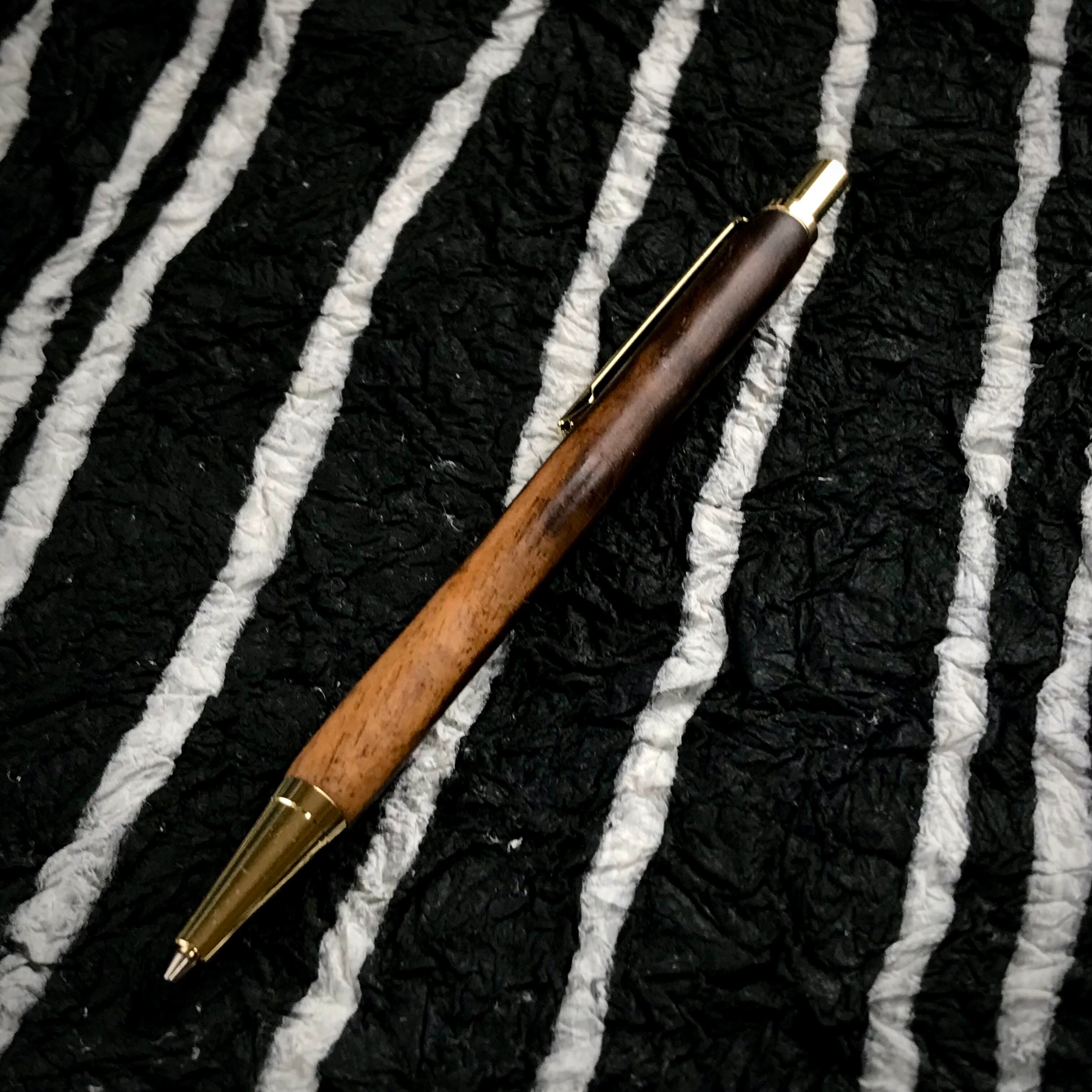黒柿 シェラック+亜麻仁油 銘木 木軸シャープペンシル 木軸ペン 0.5mm
