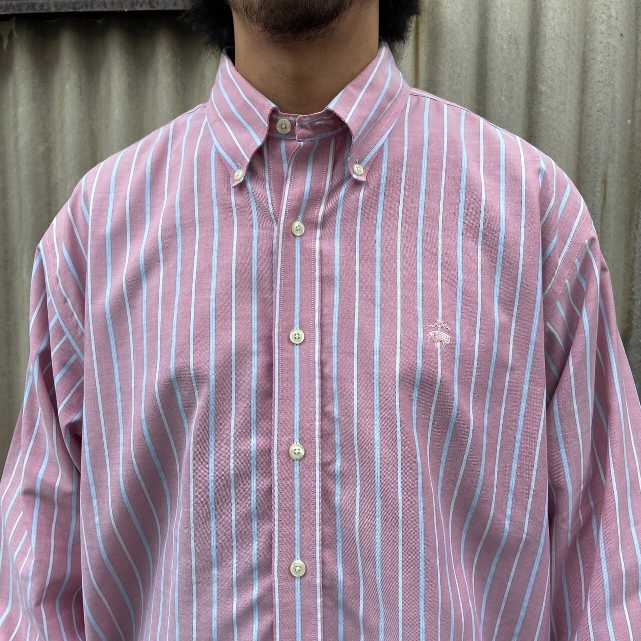 90年代 Brooks Brothers ブルックスブラザーズ ストライプ ボタン