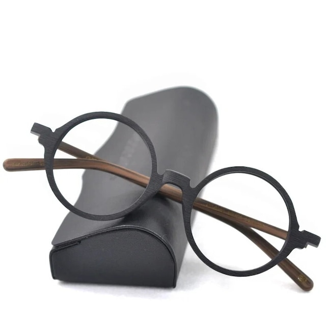 【AL0253】Round Wood Vintage Glasses