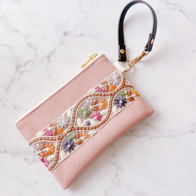 -petan-チャームポーチꕤRibbon Garden Lace(ホワイト)