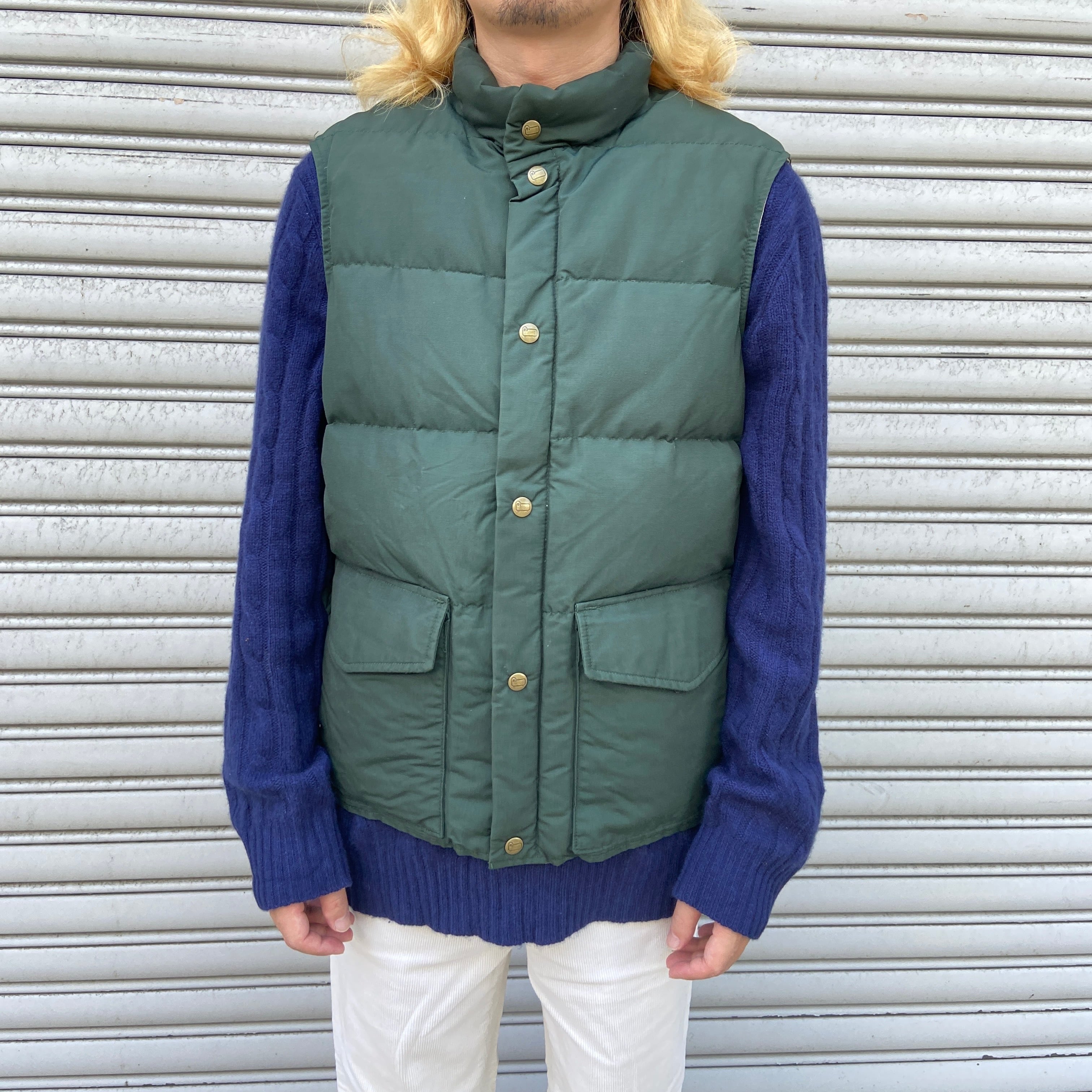 80s USA製 Woolrich 60/40クロスダウンベスト グリーン M | 古着屋 Uan