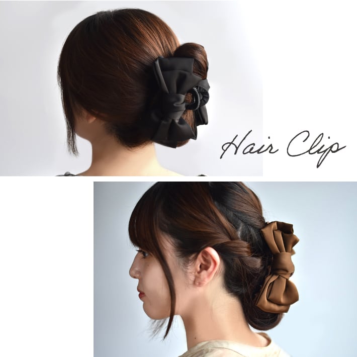 バンスクリップ 大きめ リボン ヘアクリップ しっかり留まる 髪飾り