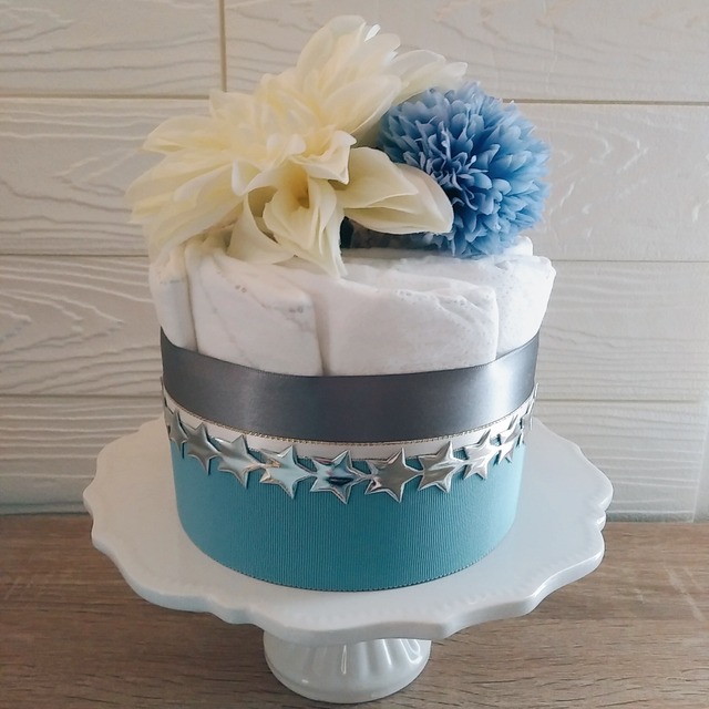 オムツケーキ -Ethan-イーサン お星さま柄 1段