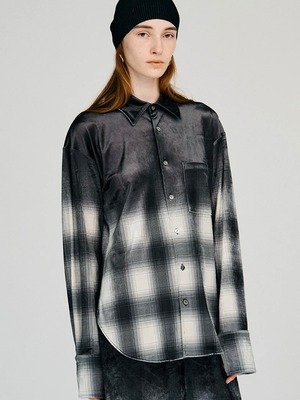 【26AW | WOMEN】PRANK PROJECT プランクプロジェクト / シャツ / Faded Check Velour Shirt 　31262315907