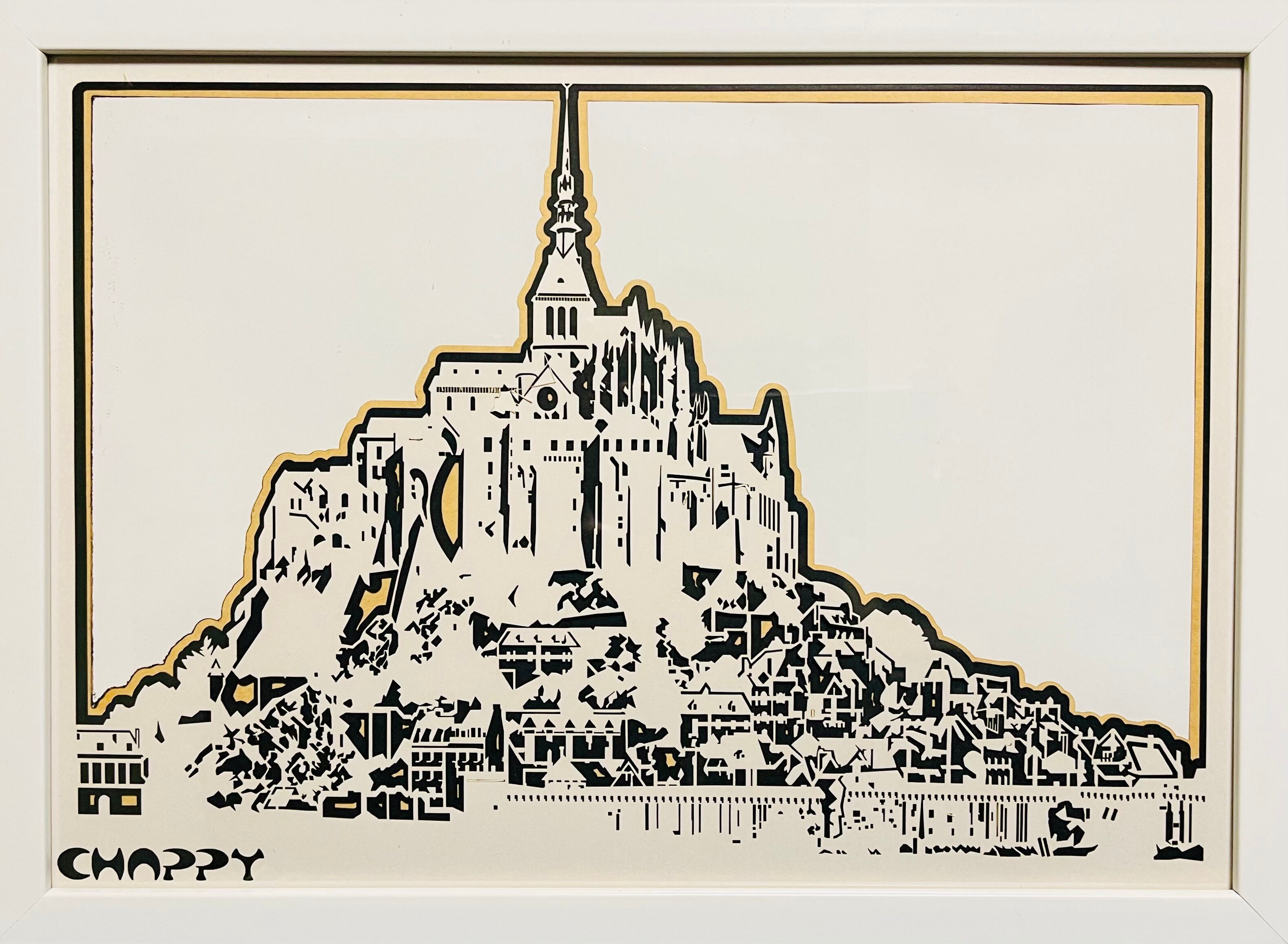 A4サイズ「モンサンミッシェル」切り抜き絵 フレーム付き | chappy