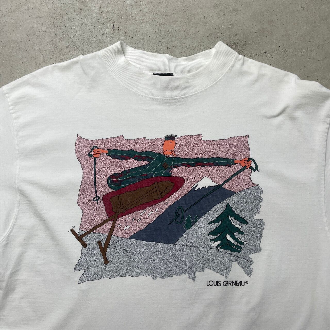 90年代 カナダ製 LOUIS GARNEAU ルイガノ アートプリント ロングT
