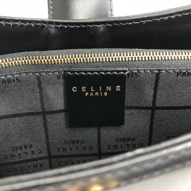 CELINE セリーヌ ショルダーバッグ ブラック ガンチーニ レザー ワンショルダー vintage ヴィンテージ オールド ucswkg