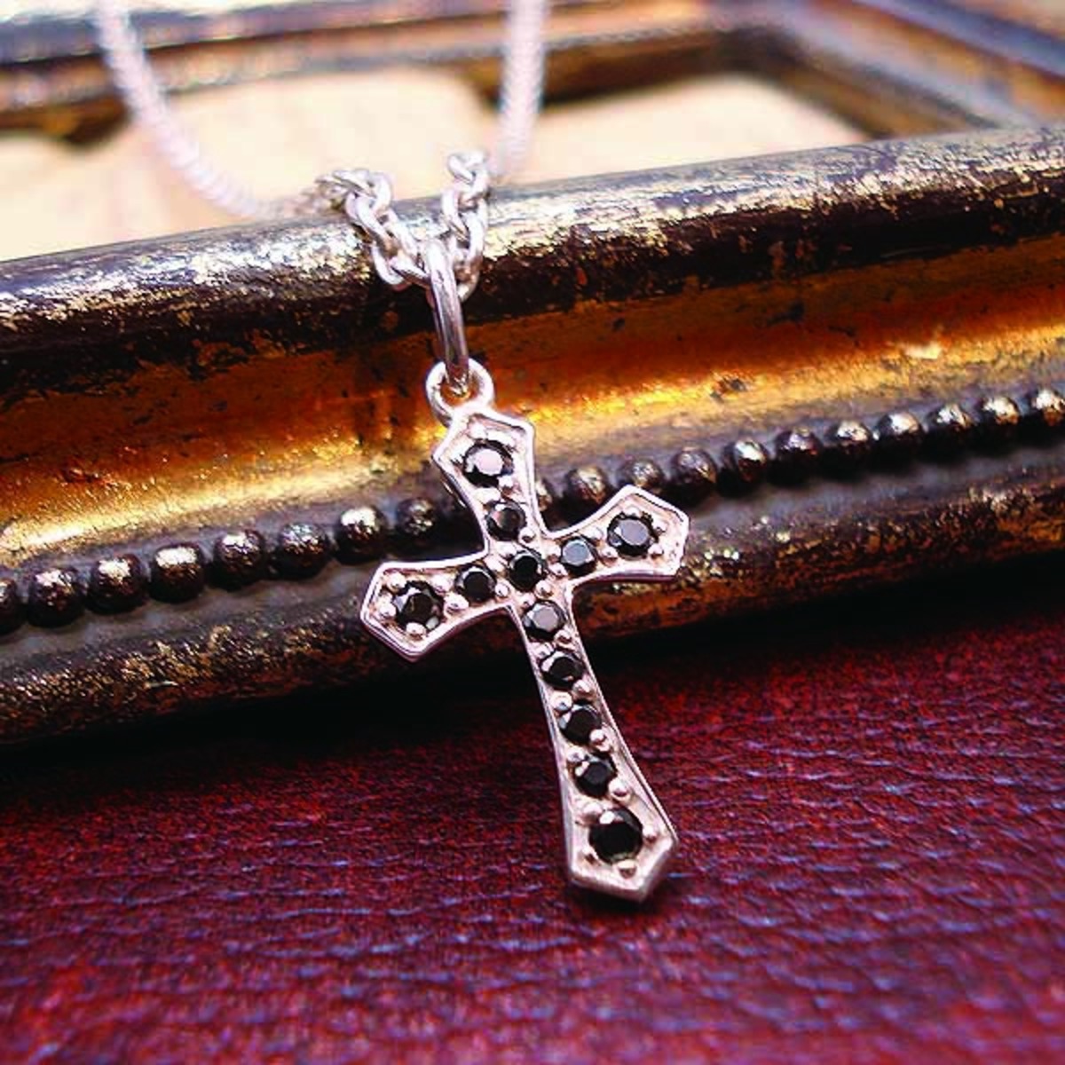 SILVER925 Pendant TOP -シルバー925 ブラックジルコニア クロス 