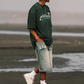 ウォッシュデザインプリントTシャツ A4247