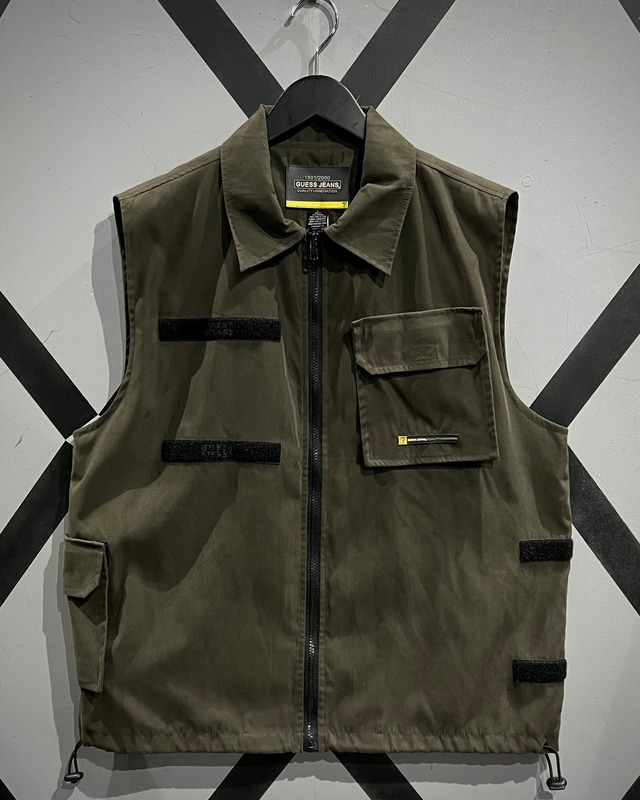 【X VINTAGE】“GUESS JEANS” Detachable Pocket Gimmick Loose Vest