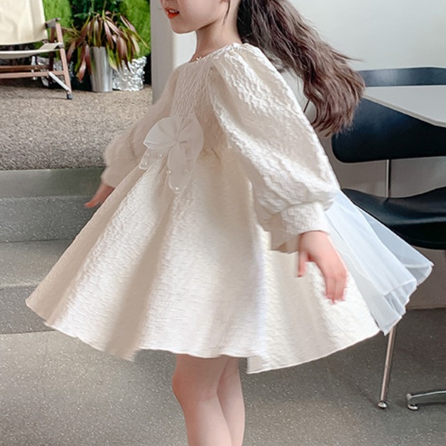 バルーン袖カットソーとツイードワンピースのセット：90-120size