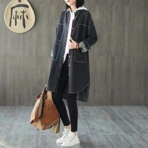 スリットデニムロングカーディガン