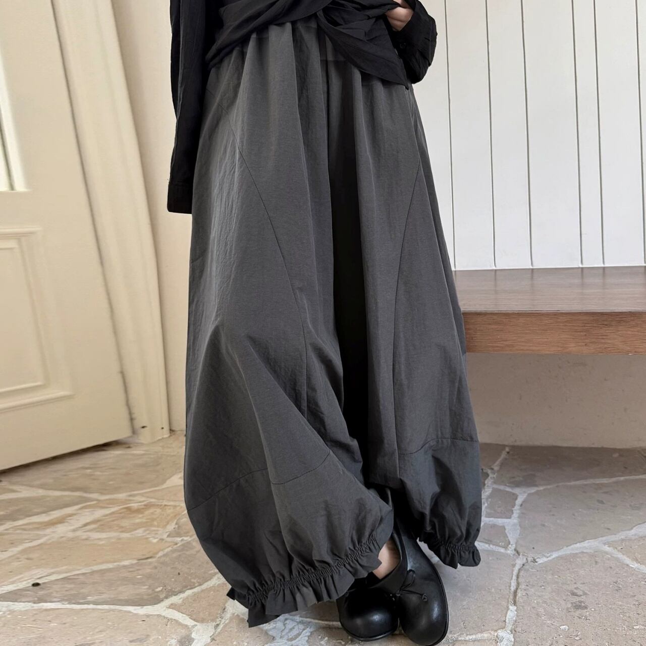 Gathered Frill Hem Balloon Pants 01519