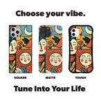 受注生産 iPhoneケース 太陽と人物顔の民芸柄｜フォークアート FMSY066A