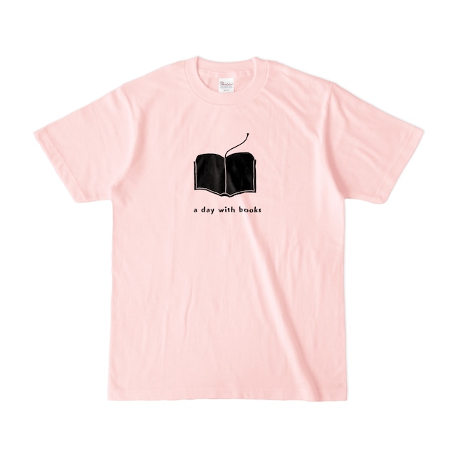 Tシャツ「a day with books」（ピンク、各サイズ）