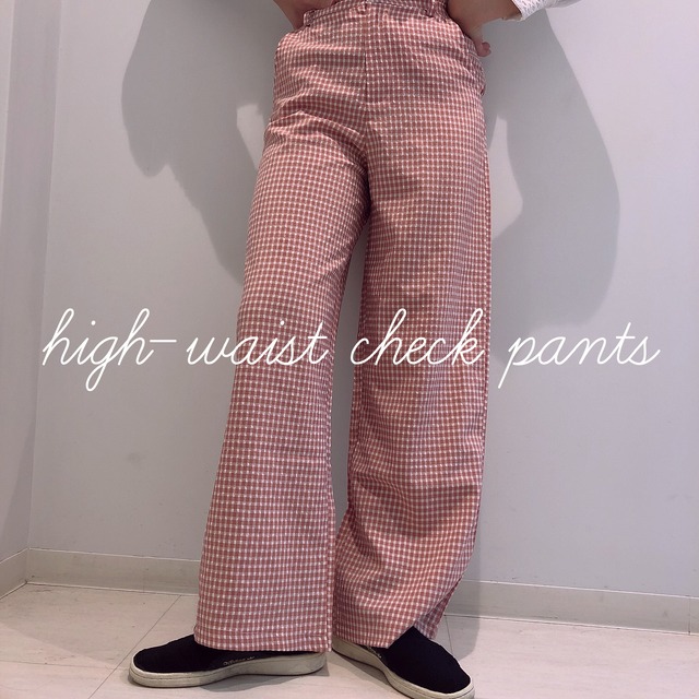 【即日発送】high-waist check pants