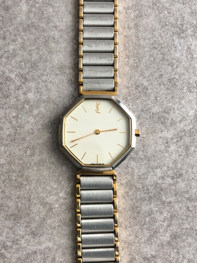 Yves Saint Laurent イヴ・サンローラン 腕時計 シルバー オクタゴン ステンレススチール 2720-272269 vintage ヴィンテージ オールド 2v8csm