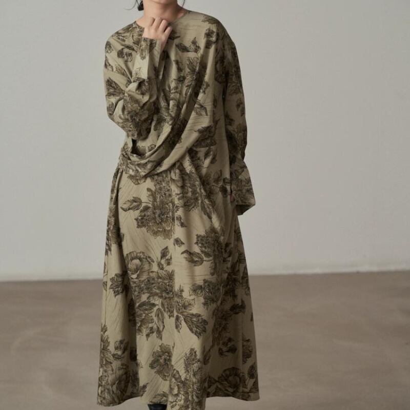 DRY FLOWER VELOUR DRESS ameri ドレスのみ DRY FLOWER VELOUR DRESS