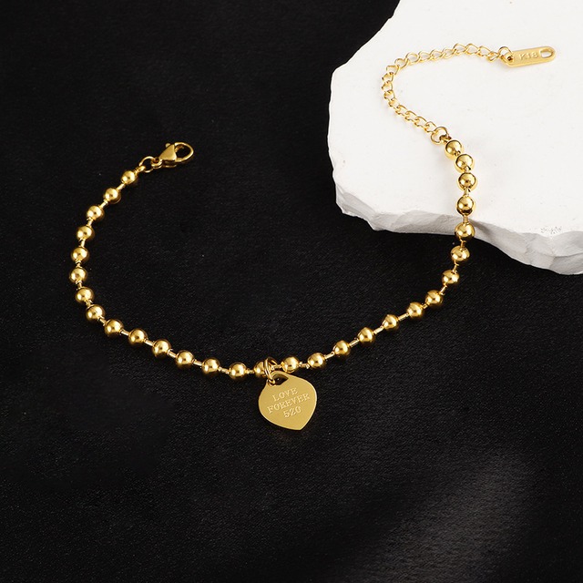 ball chain heart logo bracelet