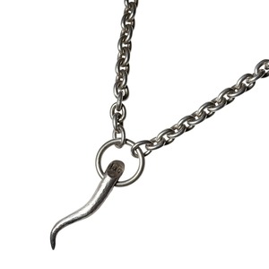 DOLCE&GABBANA heavy gauge silver “Corno” pendant necklace