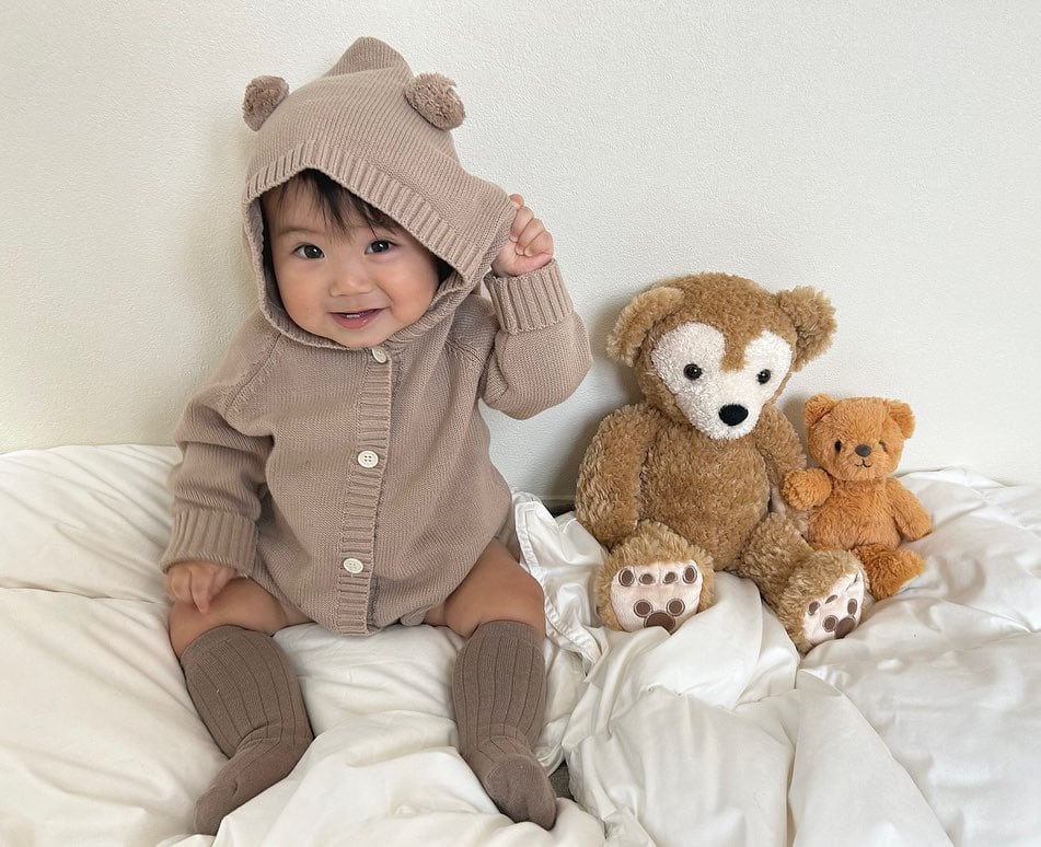【取寄】bear knit rompers