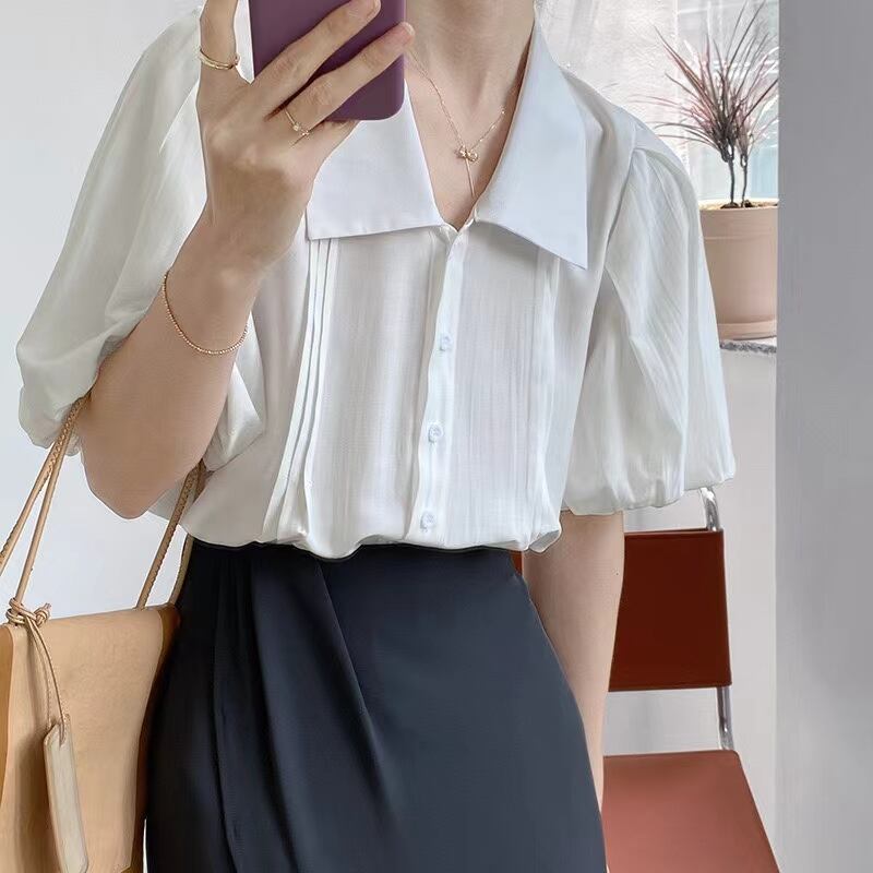 パフスリーブ半袖ブラウス　AJ2205-719