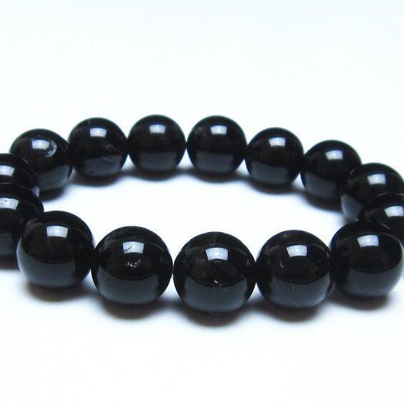 モリオン ブレスレット 14mm 黒水晶 ブレス 一点物 [M便 1/10] 111-38906