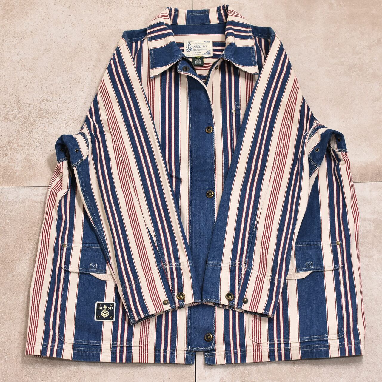 LAUREN JEANSヒッコリーストライプ ファイアーマンジャケットA3028 LAUREN JEANSヒッコリーストライプ ファイアーマンジャケットA3028
