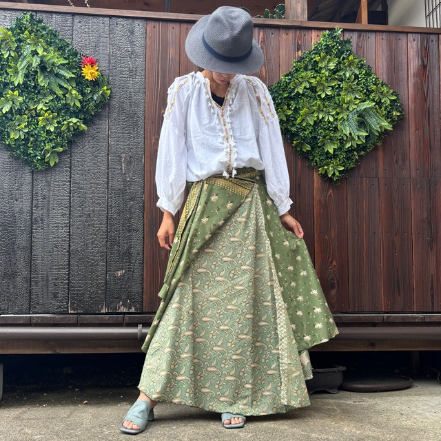 シルク巻きスカート1005