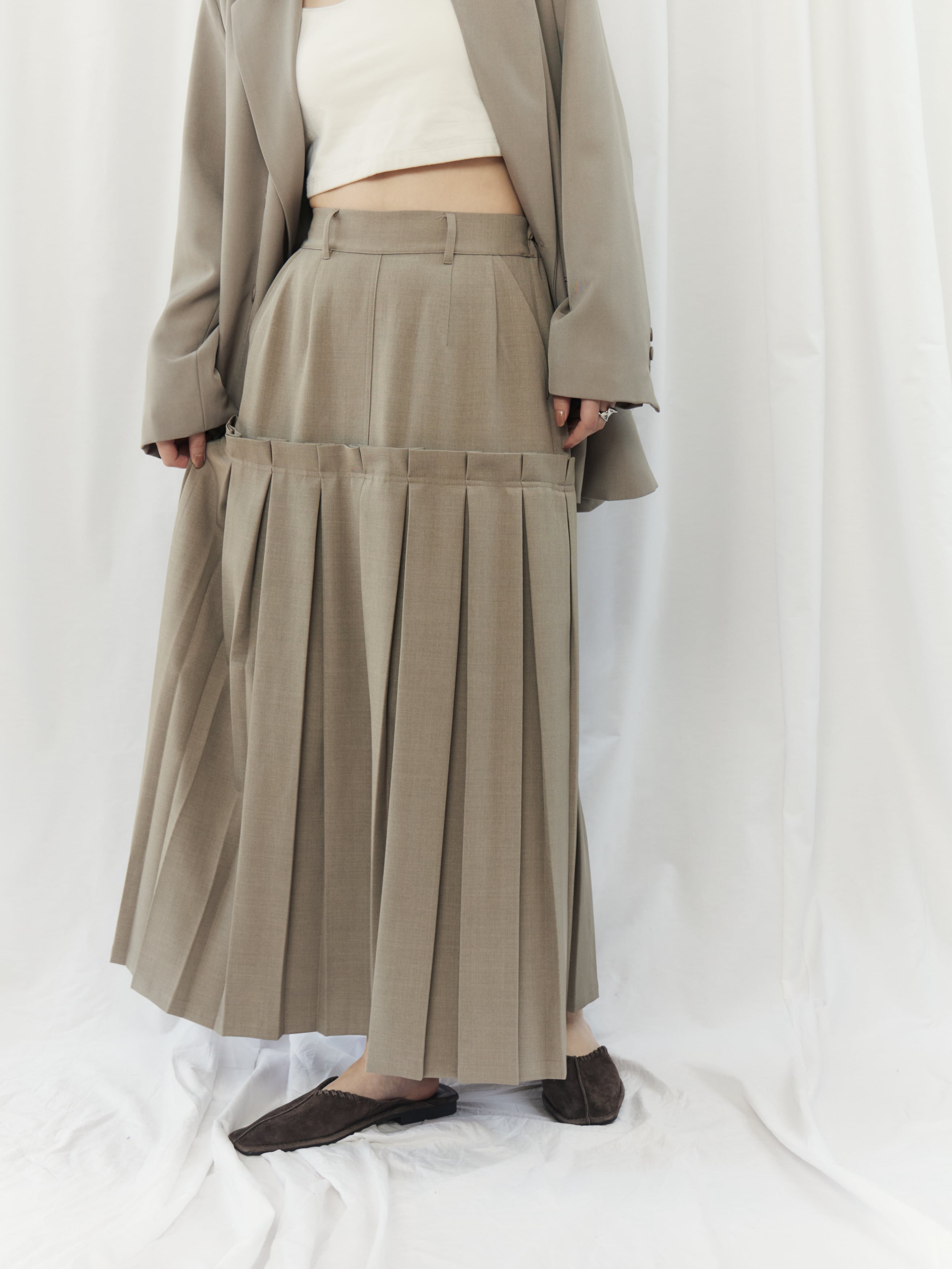 BOX PLEATS SKIRT（ﾎﾞｯｸｽﾌﾟﾘｰﾂｽｶｰﾄ）【7543107】 | CIEL'AIR