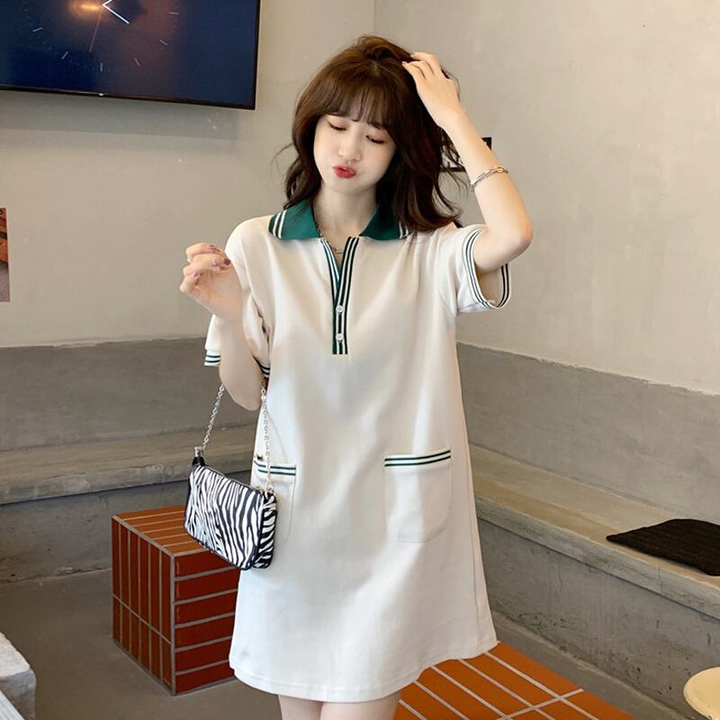 カラーTシャツ ドレス サマーカジュアルショートスカート 大人ガーリー スウィート キュート 夏物 スーパーモール97358969891