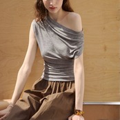 Drapé Shoulder Top F0666