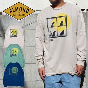 【al-al2203】 Almond WINDOW アーモンド ウィンドウ メンズ レディース ナチュラル グラス ネイビー グリーン ロゴ プリント Tシャツ ロングスリーブT