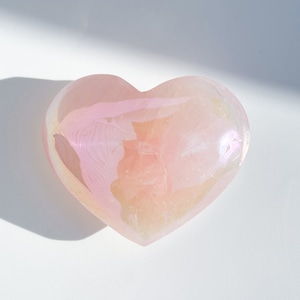 Big♡エンジェルオーラローズクォーツ ハート71♡ Angel Aura Rose Quartz ♡天然石・鉱石・パワーストーン
