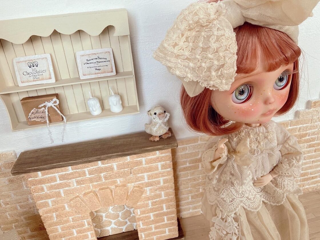 beigecolorのセットハウス ミニチュア ドールハウス 背景ボード 壁 床  