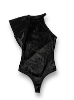 Asymmetry design velours body suits