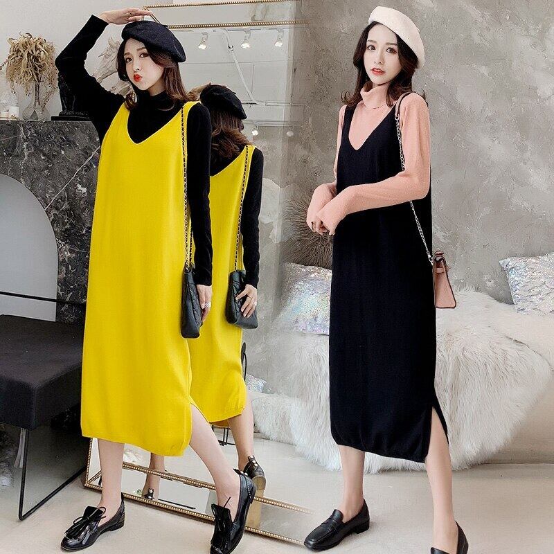 【新作】【送料無料】 1017＃秋のマタニティドレスネックルーズスーツ服妊娠中の女性ニット妊娠 オータム 秋物 AL expec496768668265