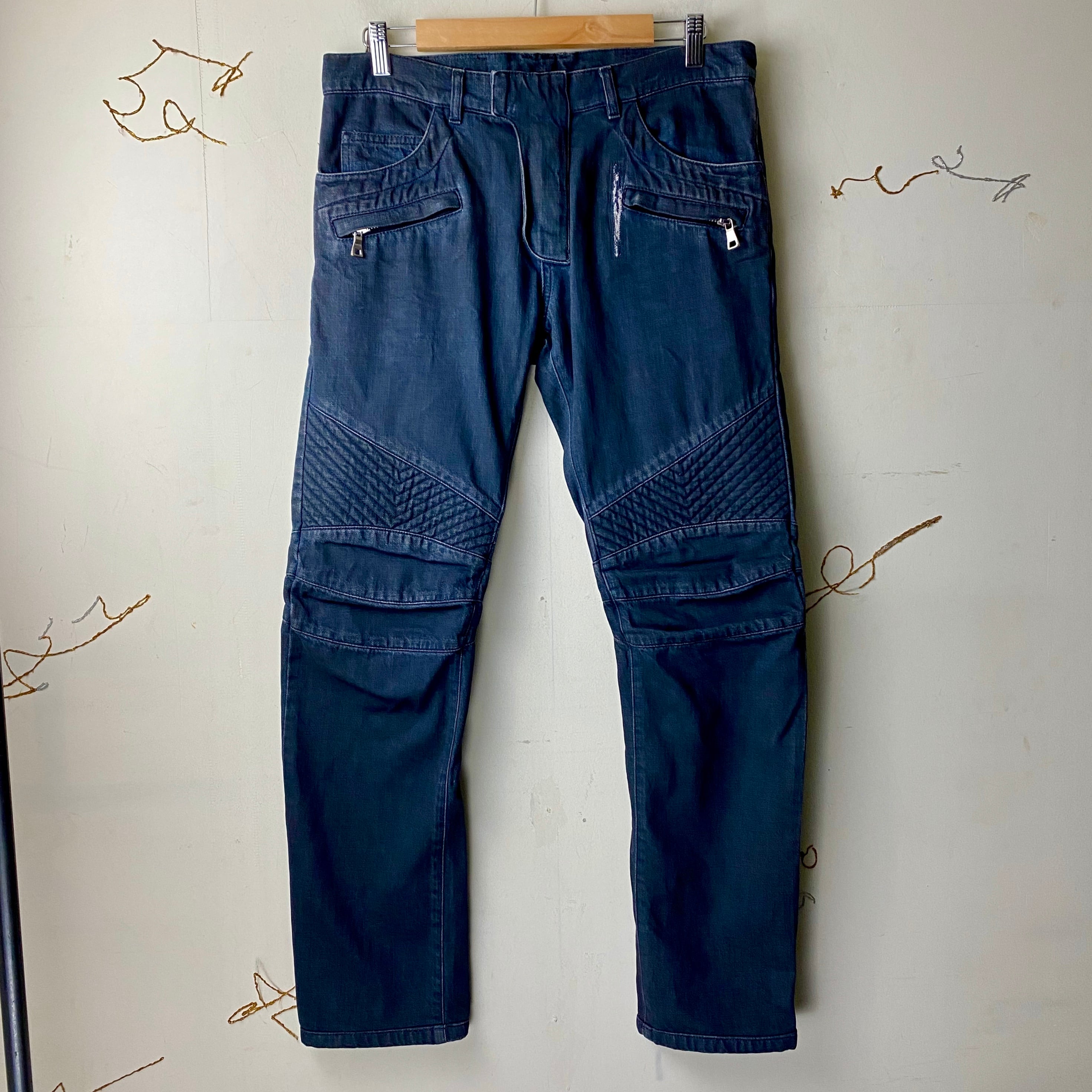 BALMAIN biker denim pants | NOIR ONLINE
