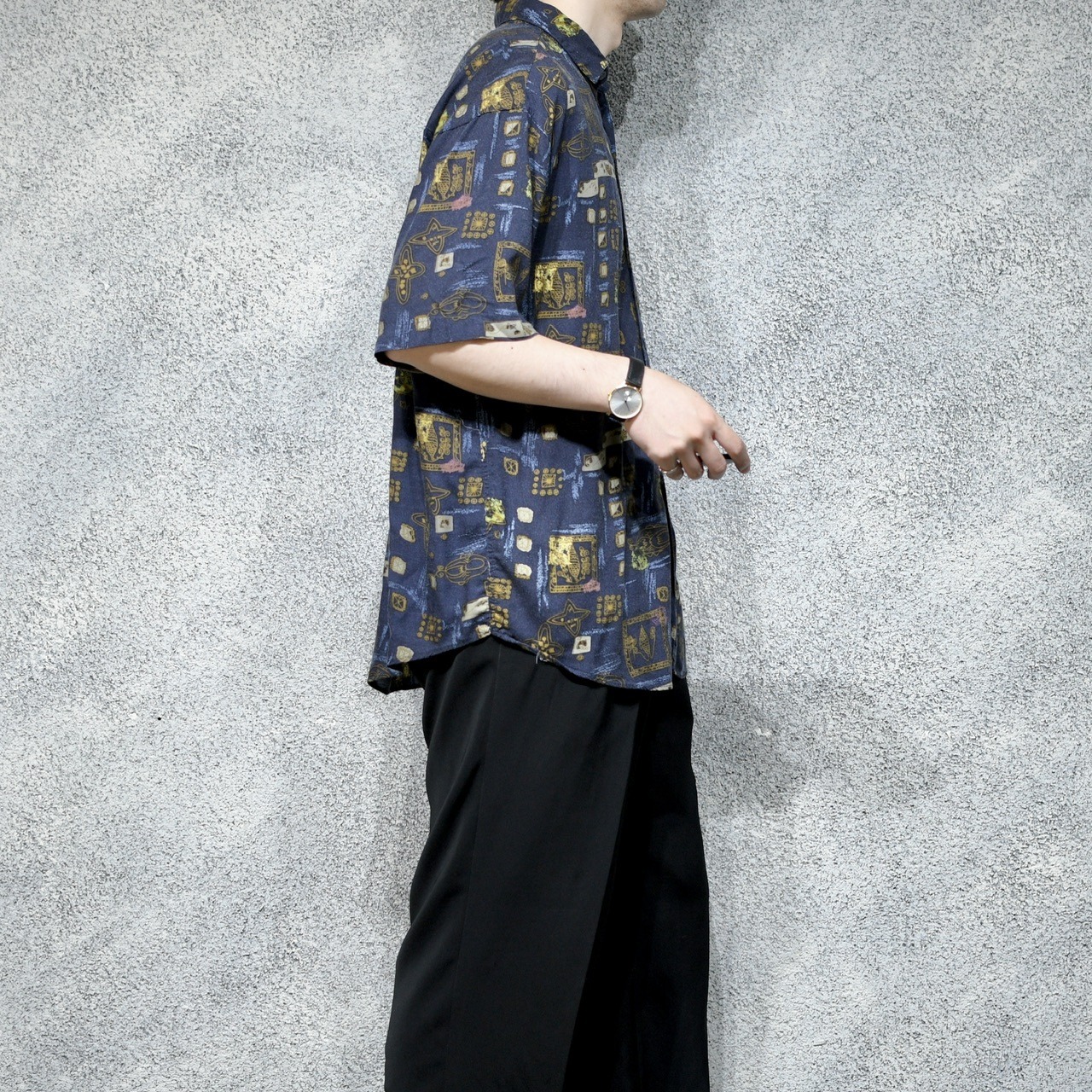 design rayon shirt navy