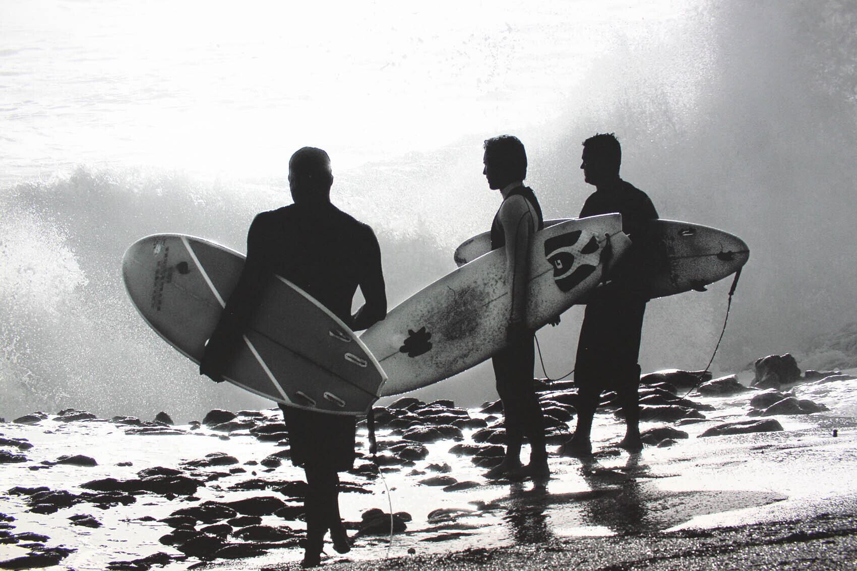 モノトーンアート ハロルド シルバーマン「サーファー」額縁 フック付き インテリアポスター