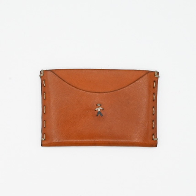 Smooth Leather Caramel Brown Card Case By HENRY BEGUELIN / Italy