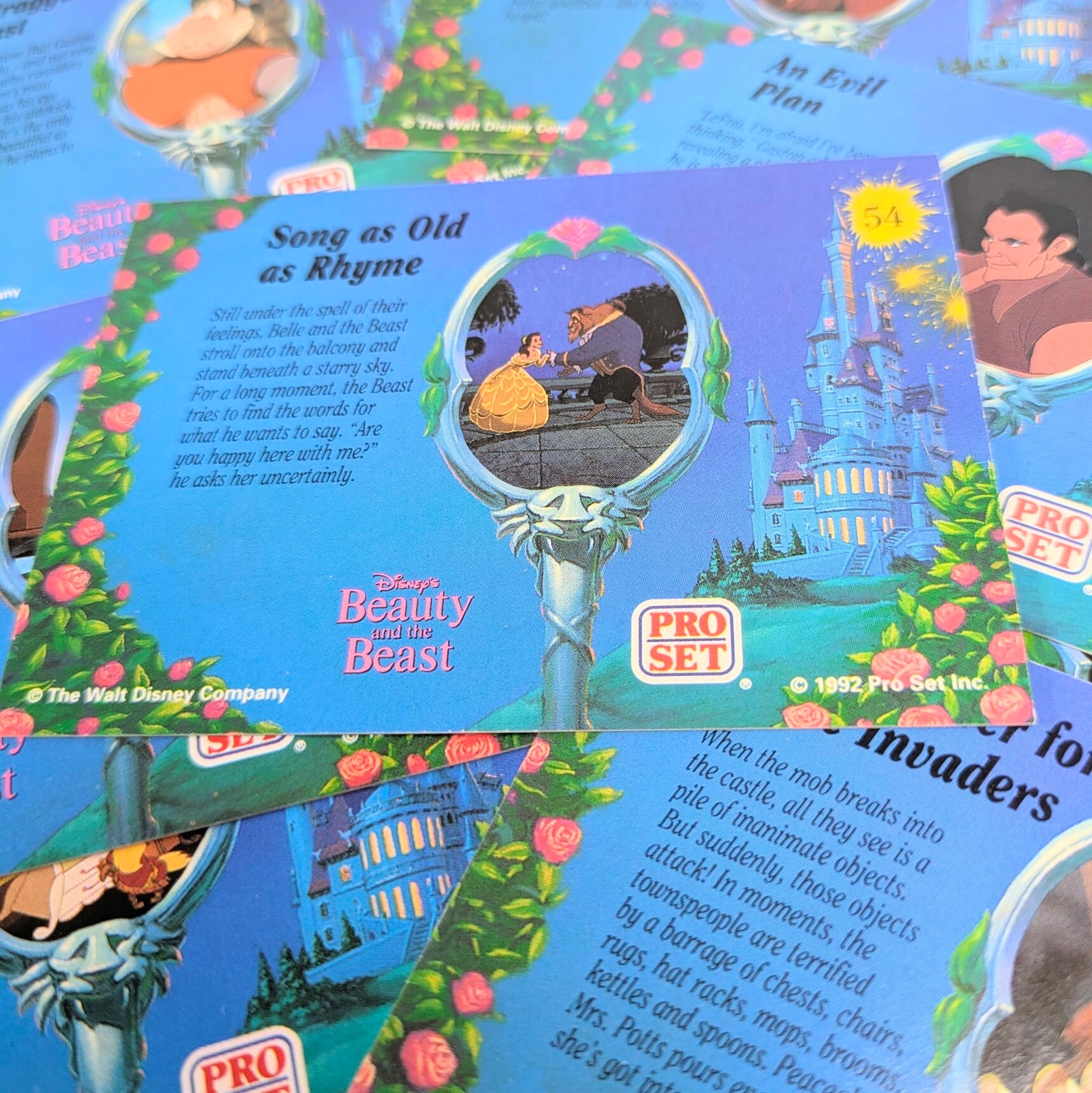 ☆送料無料!☆1992年製 PROSET【 DISNEY / ディズニー Beauty and The Beast (美女と野獣) 】VINTAGE トレーディングカード単品 (1個=8CARDS+2Activity Cards)〚アメリカン雑貨 アメトイ〛